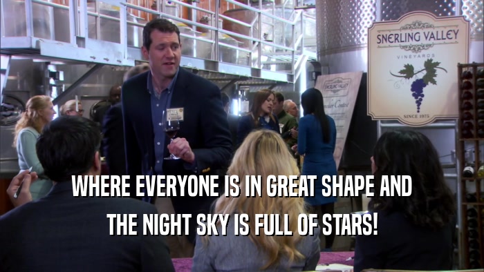 WHERE EVERYONE IS IN GREAT SHAPE AND THE NIGHT SKY IS FULL OF STARS! 