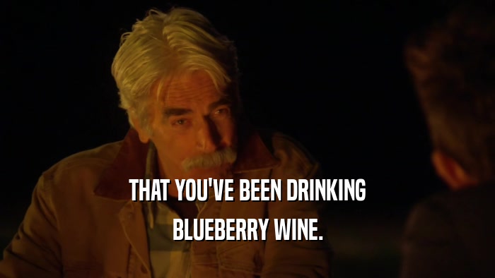 THAT YOU'VE BEEN DRINKING BLUEBERRY WINE. 