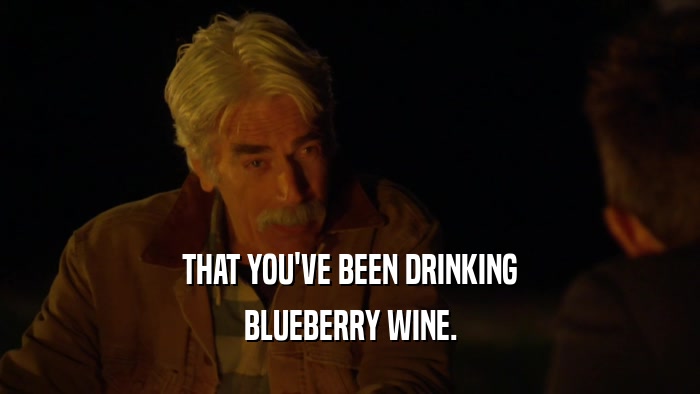 THAT YOU'VE BEEN DRINKING BLUEBERRY WINE. 