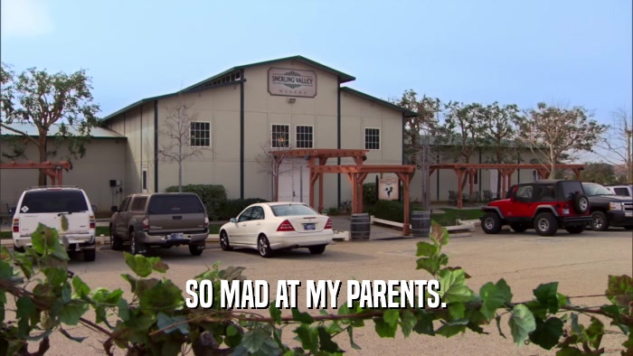 SO MAD AT MY PARENTS.  