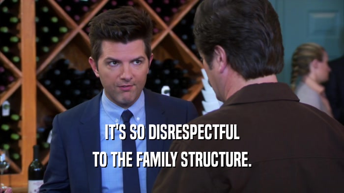 IT'S SO DISRESPECTFUL TO THE FAMILY STRUCTURE. 