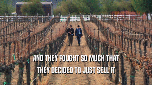 AND THEY FOUGHT SO MUCH THAT THEY DECIDED TO JUST SELL IT 