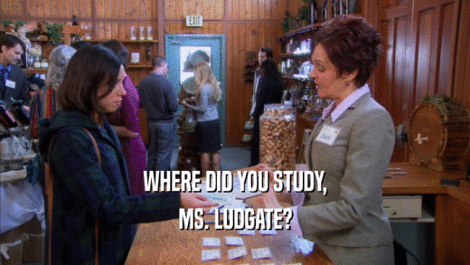 WHERE DID YOU STUDY, MS. LUDGATE? 