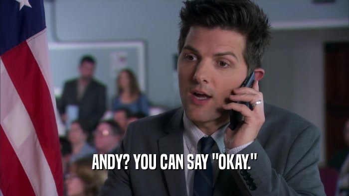 ANDY? YOU CAN SAY 