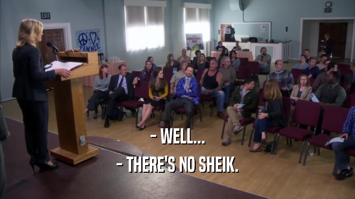 - WELL... - THERE'S NO SHEIK. 