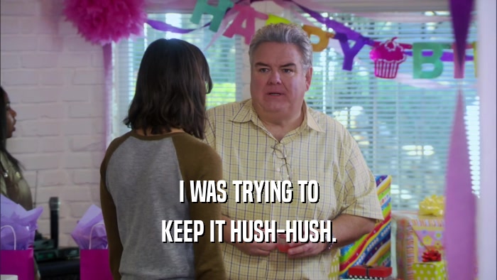 I WAS TRYING TO KEEP IT HUSH-HUSH. 