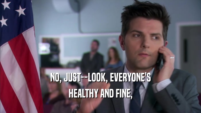 NO, JUST--LOOK, EVERYONE'S HEALTHY AND FINE, 