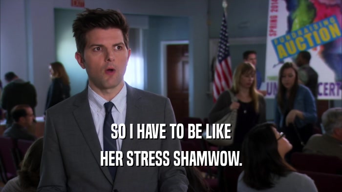 SO I HAVE TO BE LIKE
 HER STRESS SHAMWOW.
 
