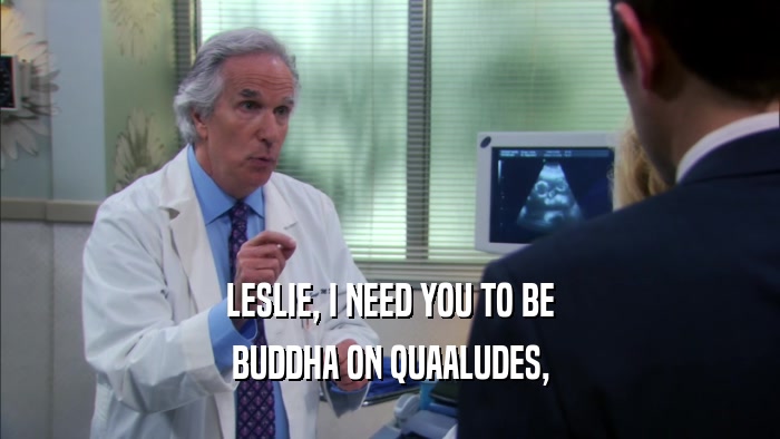 LESLIE, I NEED YOU TO BE BUDDHA ON QUAALUDES, 