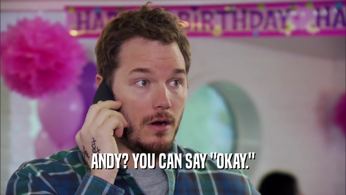 ANDY? YOU CAN SAY 
