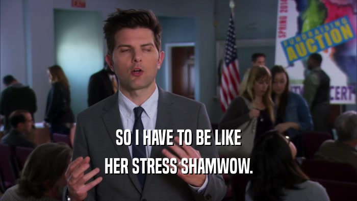 SO I HAVE TO BE LIKE
 HER STRESS SHAMWOW.
 
