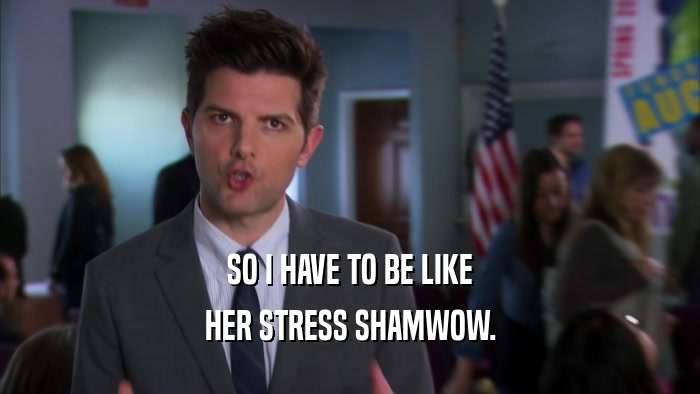 SO I HAVE TO BE LIKE HER STRESS SHAMWOW. 