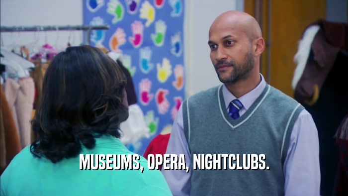 MUSEUMS, OPERA, NIGHTCLUBS.  
