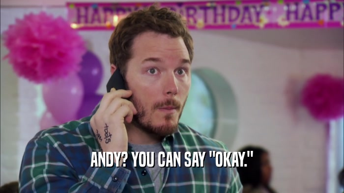 ANDY? YOU CAN SAY 