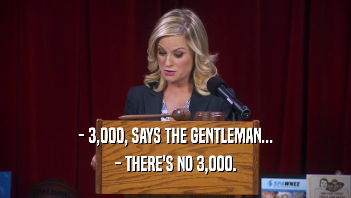 - 3,000, SAYS THE GENTLEMAN... - THERE'S NO 3,000. 
