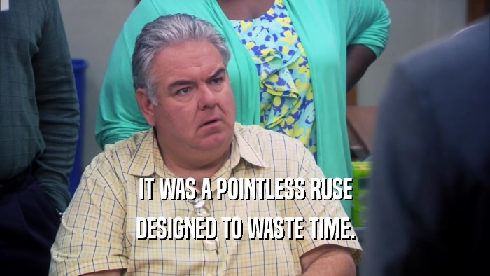 IT WAS A POINTLESS RUSE DESIGNED TO WASTE TIME. 