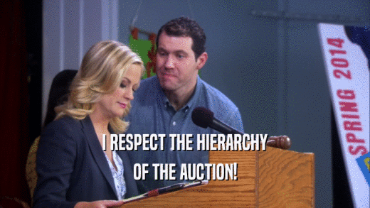 I RESPECT THE HIERARCHY OF THE AUCTION! 