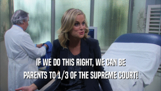 IF WE DO THIS RIGHT, WE CAN BE PARENTS TO 1/3 OF THE SUPREME COURT! 