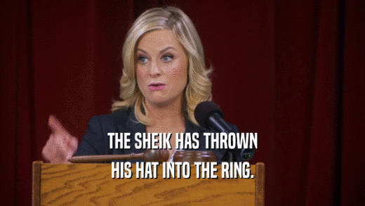 THE SHEIK HAS THROWN HIS HAT INTO THE RING. 