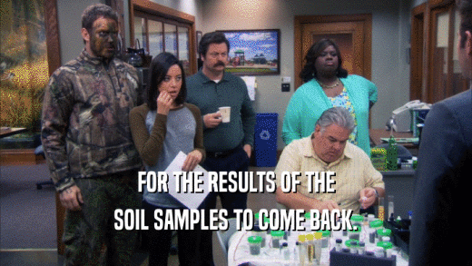 FOR THE RESULTS OF THE SOIL SAMPLES TO COME BACK. 