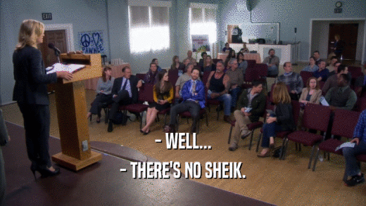 - WELL... - THERE'S NO SHEIK. 