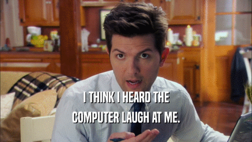 I THINK I HEARD THE COMPUTER LAUGH AT ME. 