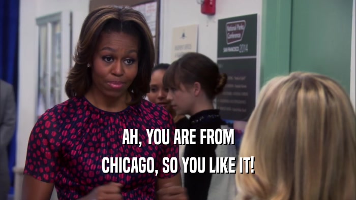 AH, YOU ARE FROM
 CHICAGO, SO YOU LIKE IT!
 