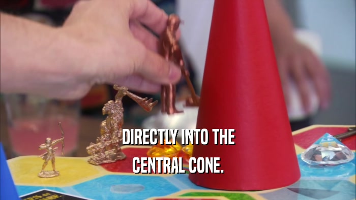 DIRECTLY INTO THE CENTRAL CONE. 
