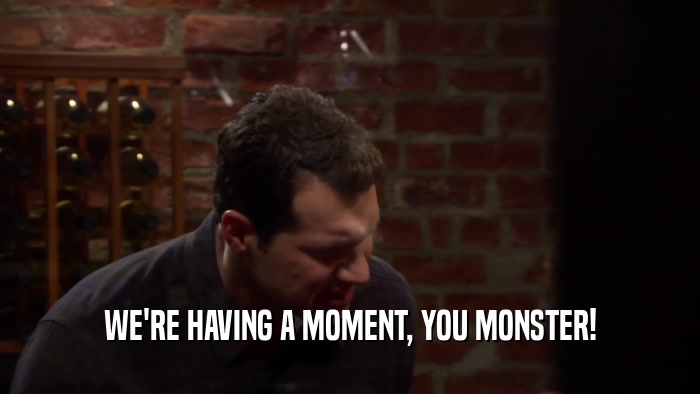WE'RE HAVING A MOMENT, YOU MONSTER!  