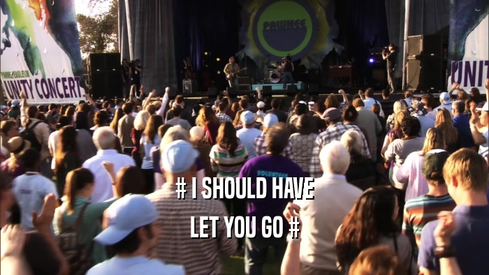 # I SHOULD HAVE LET YOU GO # 
