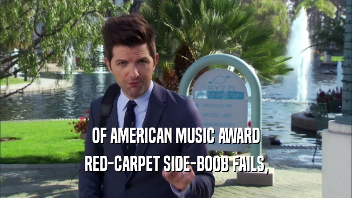 OF AMERICAN MUSIC AWARD RED-CARPET SIDE-BOOB FAILS, 