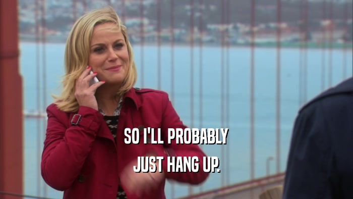 SO I'LL PROBABLY JUST HANG UP. 