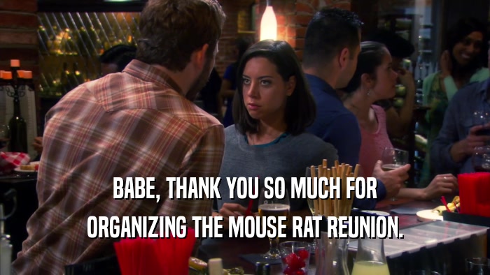 BABE, THANK YOU SO MUCH FOR ORGANIZING THE MOUSE RAT REUNION. 