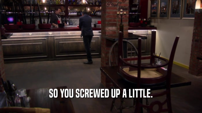 SO YOU SCREWED UP A LITTLE.  