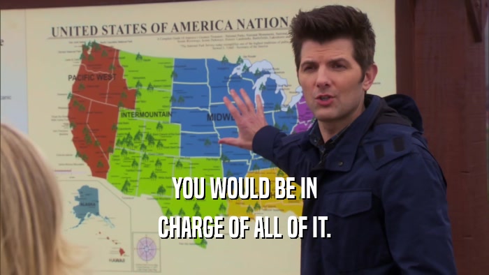 YOU WOULD BE IN CHARGE OF ALL OF IT. 