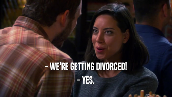 - WE'RE GETTING DIVORCED! - YES. 