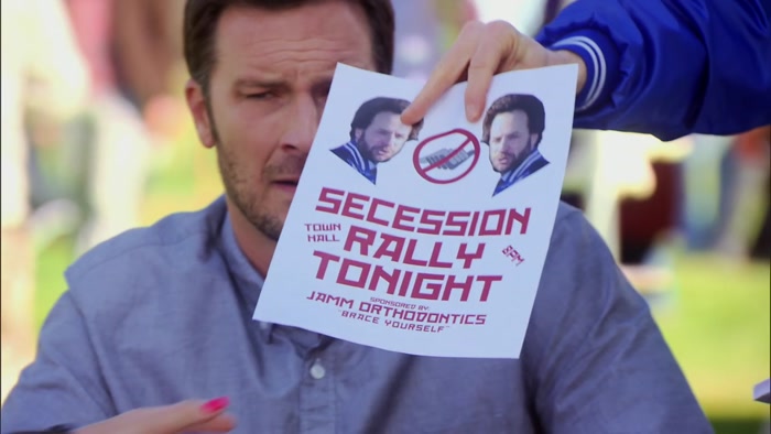 YOU MIGHT WANT TO STOP BY MY SECESSION RALLY LATER TONIGHT. 