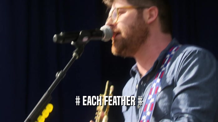 # EACH FEATHER #  