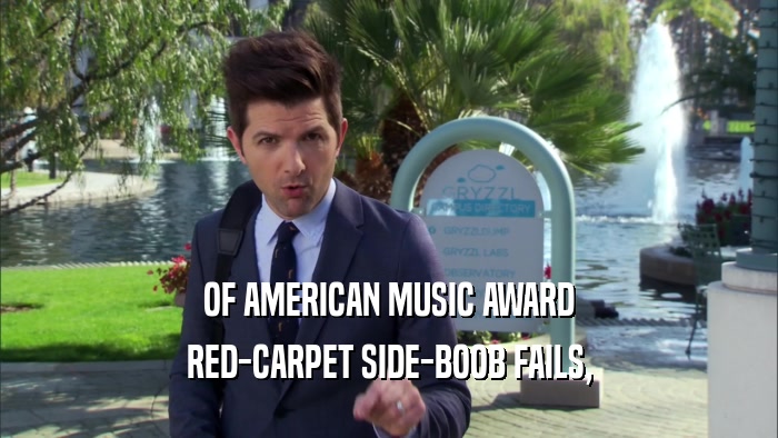 OF AMERICAN MUSIC AWARD RED-CARPET SIDE-BOOB FAILS, 
