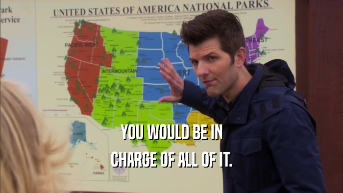 YOU WOULD BE IN CHARGE OF ALL OF IT. 