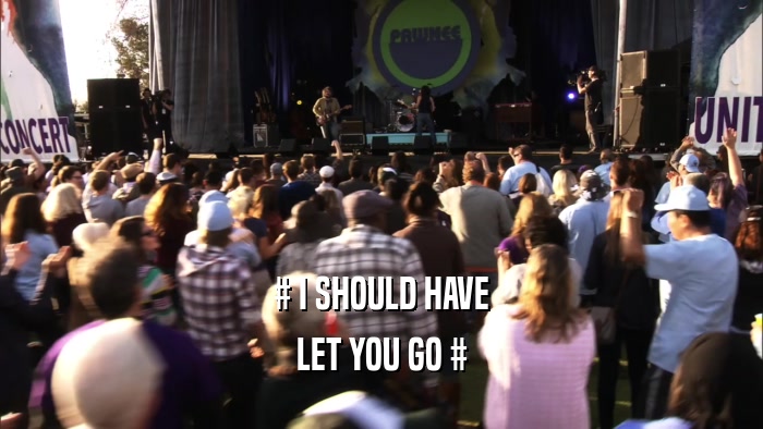 # I SHOULD HAVE LET YOU GO # 