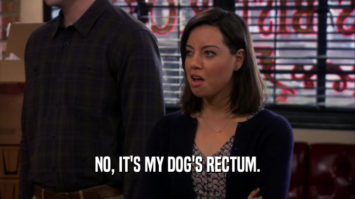 NO, IT'S MY DOG'S RECTUM.  