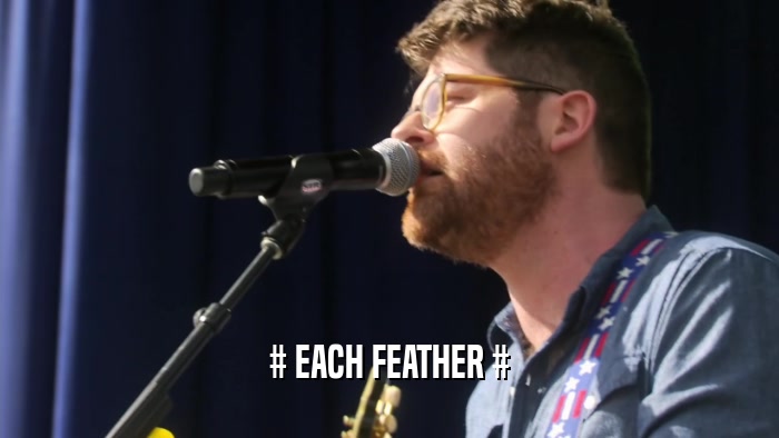 # EACH FEATHER #  