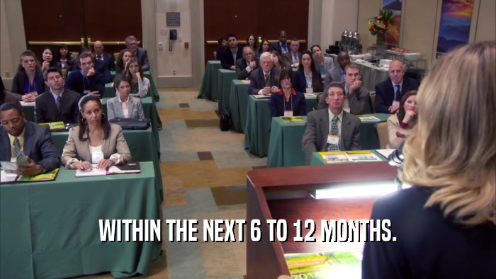 WITHIN THE NEXT 6 TO 12 MONTHS.  