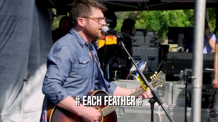 # EACH FEATHER #  