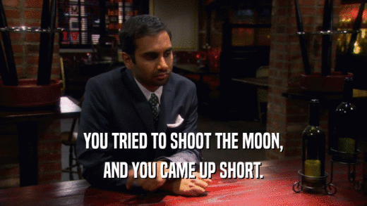 YOU TRIED TO SHOOT THE MOON, AND YOU CAME UP SHORT. 