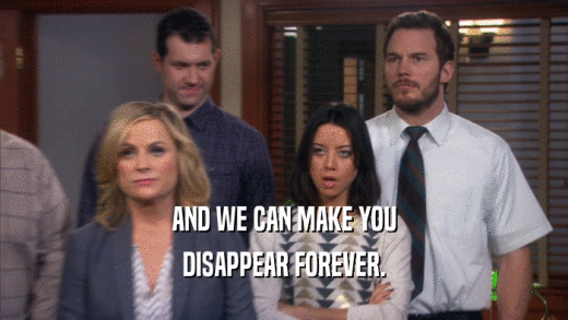 AND WE CAN MAKE YOU DISAPPEAR FOREVER. 