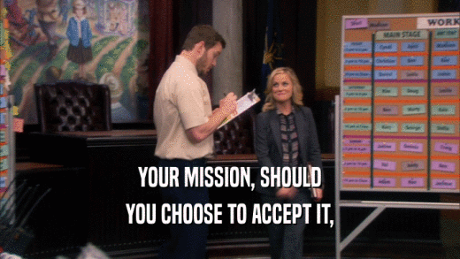 YOUR MISSION, SHOULD
 YOU CHOOSE TO ACCEPT IT,
 