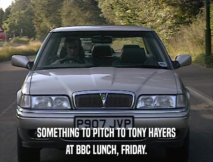 SOMETHING TO PITCH TO TONY HAYERS AT BBC LUNCH, FRIDAY. 