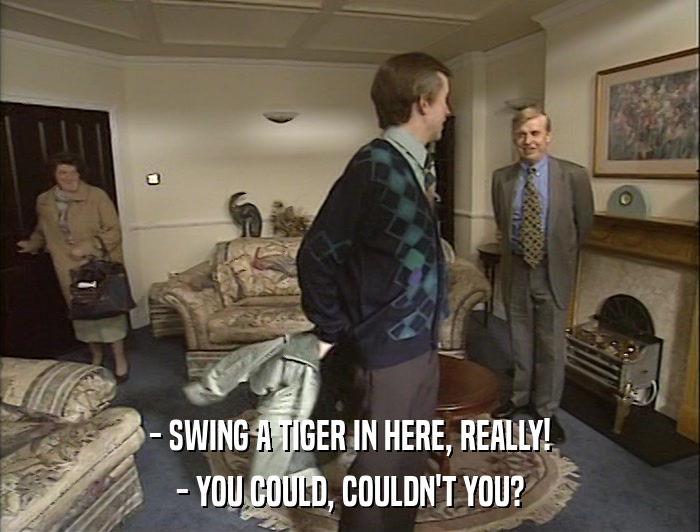 - SWING A TIGER IN HERE, REALLY! - YOU COULD, COULDN'T YOU? 
